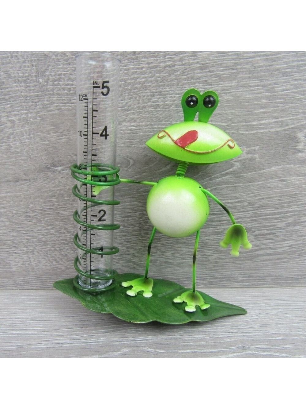 Rain Gauge Garden Metal Stake Frog Decorative Outdoor Yard Decor - Picture 4 of 11